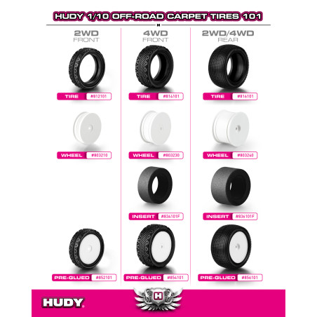 1/10 Tire 2Wd/4Wd Rear Carpet - 101 (2) - HUDY - 816101