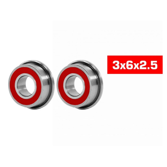 3X6X2.5mm Flanged Hs Rubber Bearing Set (2)  - ULTIMATE - UR7809-2
