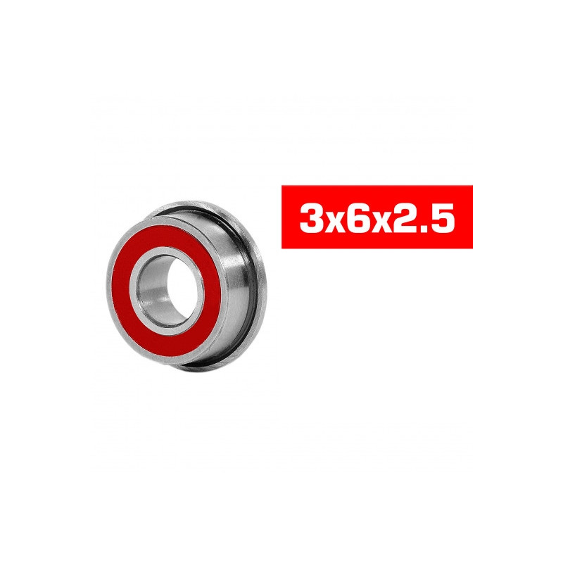 3X6X2.5mm Flanged Hs Rubber Bearing Set (10)  - ULTIMATE - UR7809