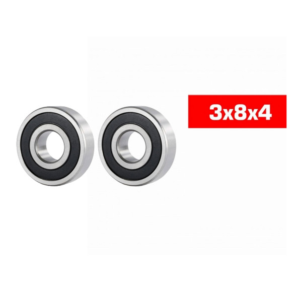 3X8X4mm Hs Rubber Sealed Bearing Set (2Pcs) - ULTIMATE - UR7813-2