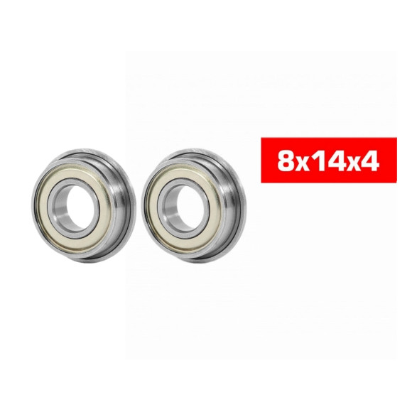 8X14X4mm Flanged Hs Metal Bearing Set (2) - ULTIMATE - UR7842-2
