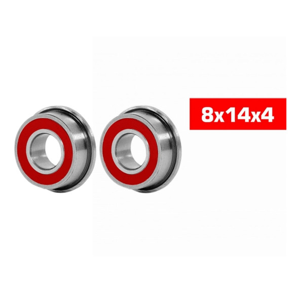 8X14X4mm Flanged Hs Rubber Sealed Bearing Set (2) -ULTIMATE -UR7843-2