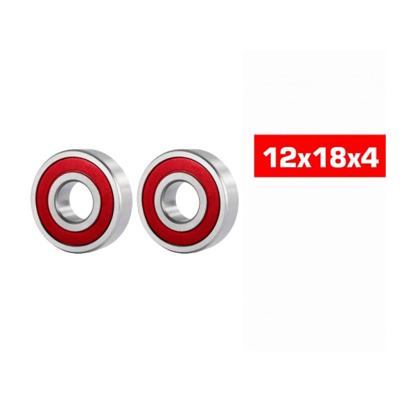 12X18X4mm Hs Rubber Sealed Bearing Set (2Pcs) - ULTIMATE - UR7851-2