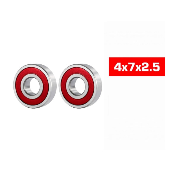 4X7X2.5mm Hs Rubber Sealed Bearing Set (2Pcs) - ULTIMATE - UR7857-2