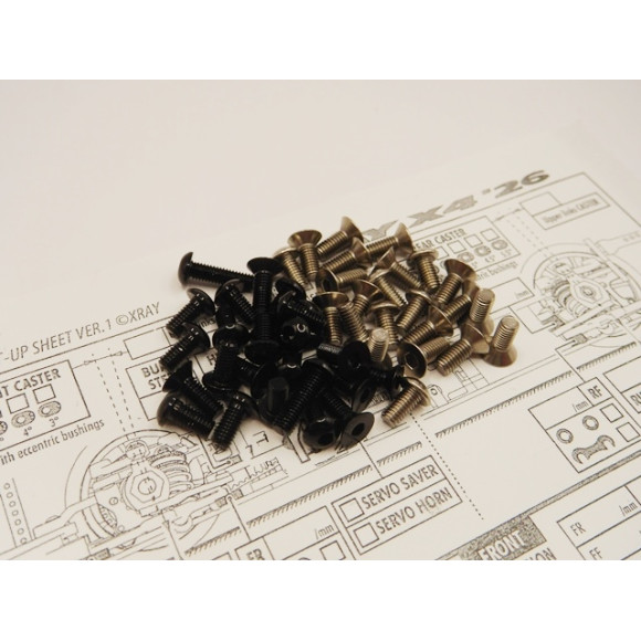 X4 2026 Titan/Alloy Hex Screw Set 121pcs Black - HIRO SEIKO - 38079