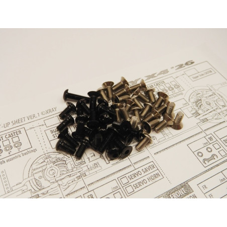 Kit visserie titane/alu hexagonale Noir X4'26 - HIRO SEIKO - 38079