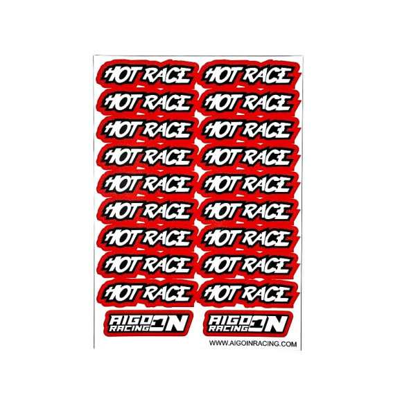 Stickers sheet Hot Race Red Size A6 - AIGOIN RACING - AR3046