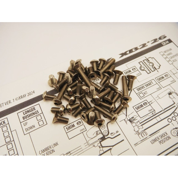 XB2'26 Titanium Hex Socket Screw Set 114 pcs - HIRO SEIKO - 38080