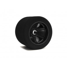 Pair of rear tyres 1/8 76mm Shore 35 on carbon rims. - HOT RACE