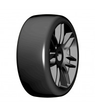 1:8 GT T02 SLICK S4 MSoft - Mounted black wheels (2) - GRP - GTX02-S3