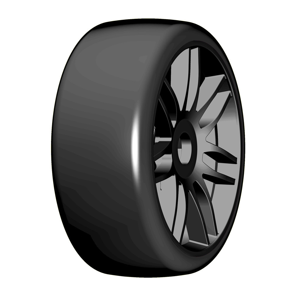 GRP GTX02-S2 GT T02 Slick S2 XSoft Mounted Belted Tires 4 1/8 Buggy BLACK