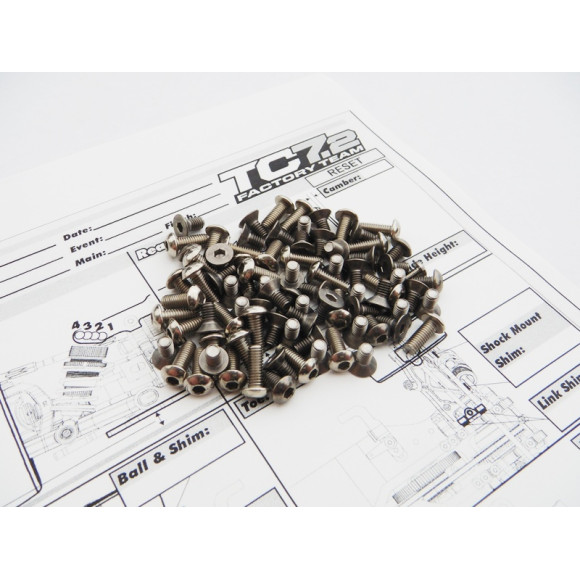  Rc10Tc7.1 Titanium Hex Socket Screw Set - HIRO SEIKO - 48393