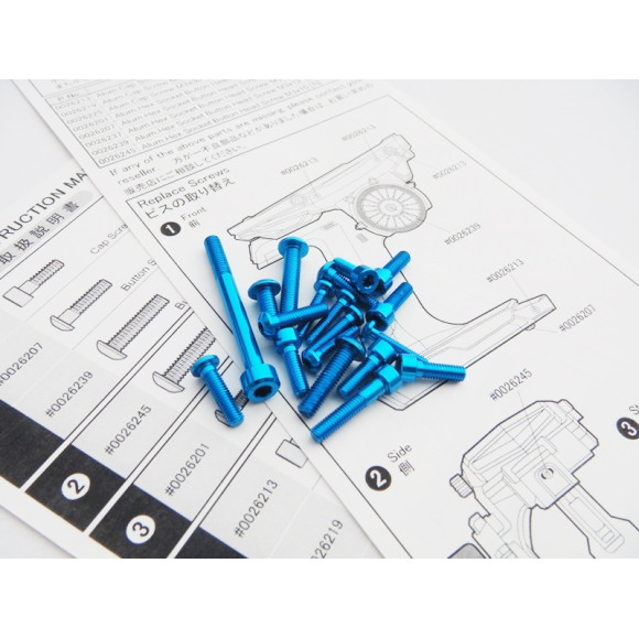  M17 Light Weight Screw Set [T-Blue] - HIRO SEIKO - 48407