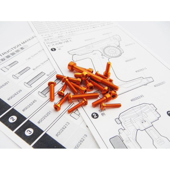  M17 Light Weight Screw Set [Orange] - HIRO SEIKO - 48410
