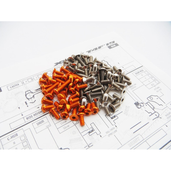 Kit de visserie titane/alu hexagonale T4F - HIRO SEIKO - 48435