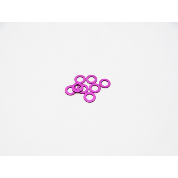 Rondelles alu 3mm 0.5mm (8) Violet - HIRO SEIKO - 48440