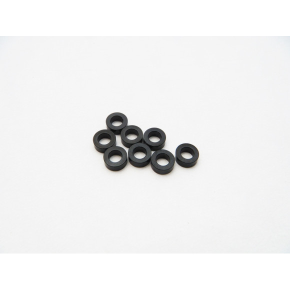 Rondelles alu 3mm 2.0mm (8) Noir - HIRO SEIKO - 48469