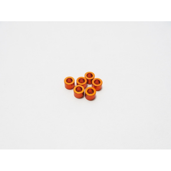 Rondelles alu 3mm 5.0mm (6) Orange - HIRO SEIKO - 48498