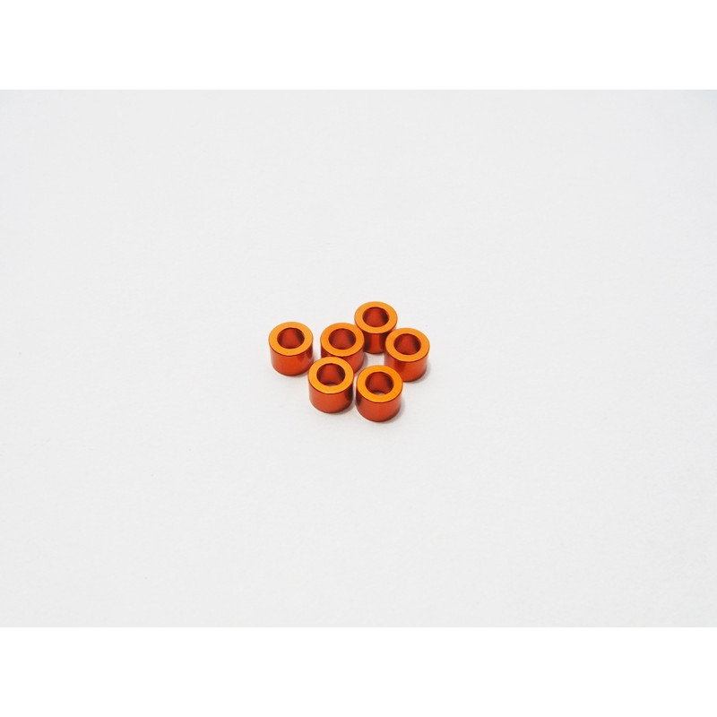  3mm Alloy Spacer Set (5.0T)  [Orange] - HIRO SEIKO - 48498