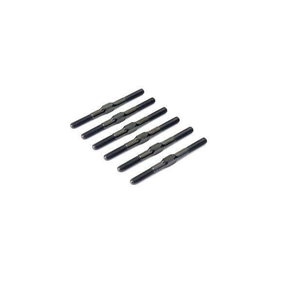 RC10B7 TITANIUM TURNBUCKLE SET (6PC) - BLACK - CENTRO - C0249BK