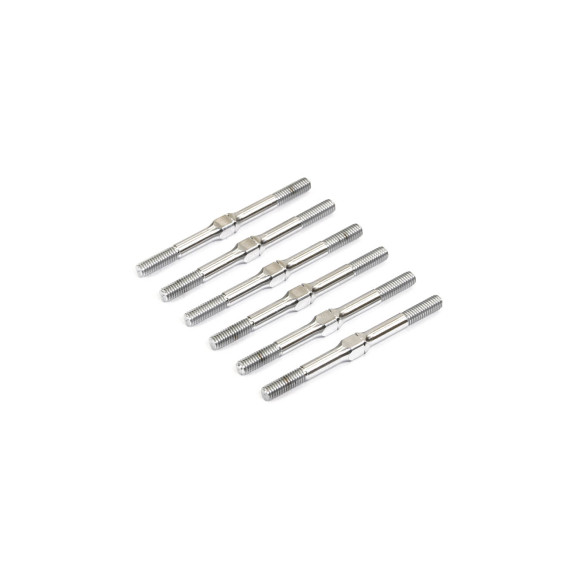 RC10B7 TITANIUM TURNBUCKLE SET (6PC) - SILVER - CENTRO - C0249S