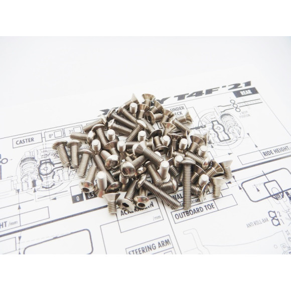 T4F’21 Titanium Hex Socket Screw Set (87Pcs)  - HIRO SEIKO - 48609