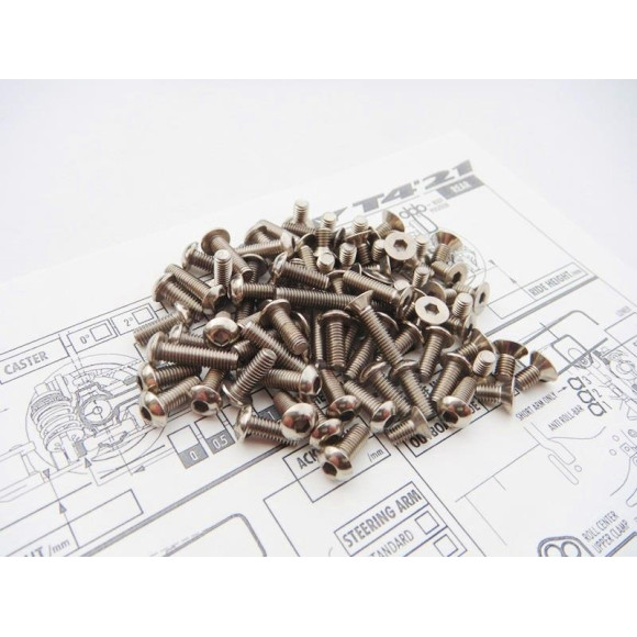T4'21 Titanium Hex Socket Screw Set 108 Pcs - HIRO SEIKO - 48633