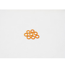 Rondelles alu 3mm 0.5mm (8) Orange - HIRO SEIKO - 48442