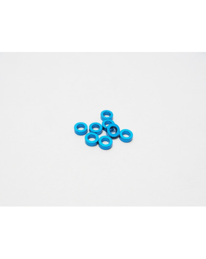 Rondelles alu 3mm 1.5mm (8) Bleu clair - HIRO SEIKO - 48459
