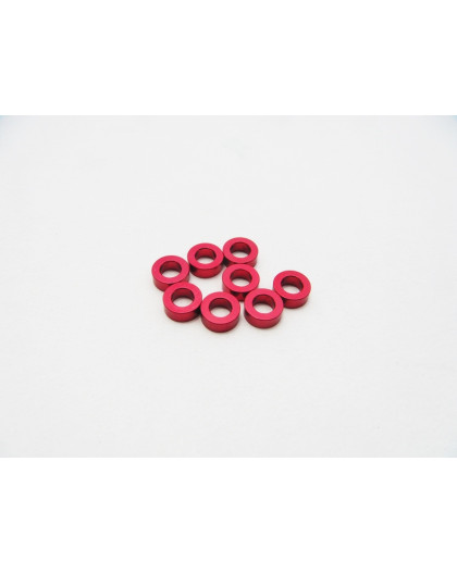  3mm Alloy Spacer Set (2.0t) [Red] - 48464 - HIRO SEIKO