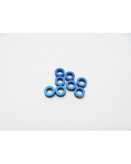 Rondelles alu 3mm 2.0mm (8) Bleu foncé - HIRO SEIKO - 48467