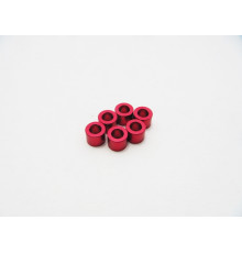 Rondelles alu 3mm 2.5mm (6) Rouge - HIRO SEIKO - 48471