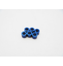 Rondelles alu 3mm 2.5mm (6) Bleu foncé - HIRO SEIKO - 48474