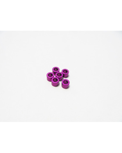 Rondelles alu 3mm 4.0mm (6) Violet - HIRO SEIKO - 48489