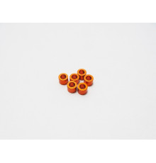 Rondelles alu 3mm 4.0mm (6) Orange - HIRO SEIKO - 48491