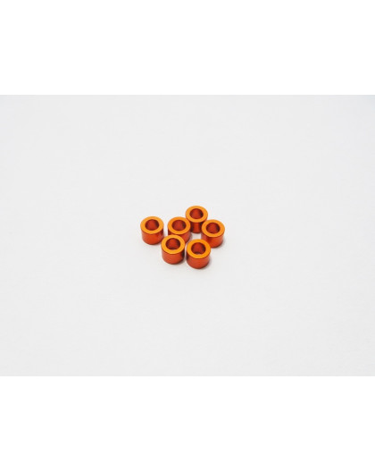 Rondelles alu 3mm 4.0mm (6) Orange - HIRO SEIKO - 48491