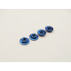 4mm Alloy Serrated Wheel Nut Blue - HIRO SEIKO - 48665