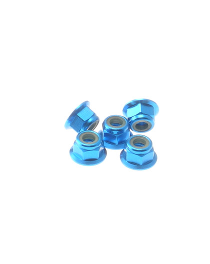  4mm Alloy Flange Nylon Nut [TAMIYA-Blue] - 69243 - HIRO SEIKO