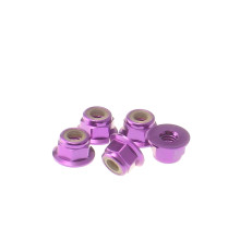 Ecrous épaulés nylstop alu 4mm Violet - HIRO SEIKO - 69245