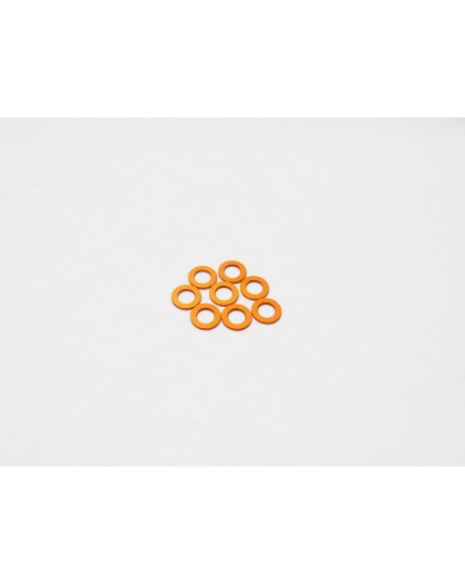 Rondelles alu 3mm (0.5t-0.75t-1.0t) Orange - HIRO SEIKO - 69453