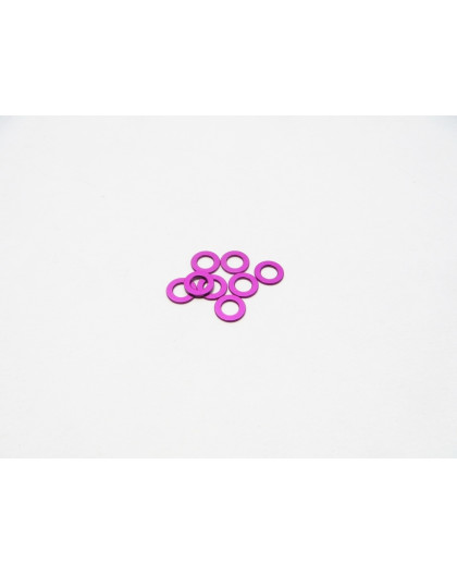 Rondelles alu 3mm (0.5t-0.75t-1.0t) Violet - HIRO SEIKO - 69451