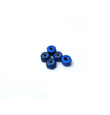 Ecrous alu étroit 2mm Bleu foncé - HIRO SEIKO - 69542