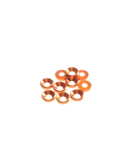Rondelles cuvettes alu 4mm Orange - HIRO SEIKO - 69563