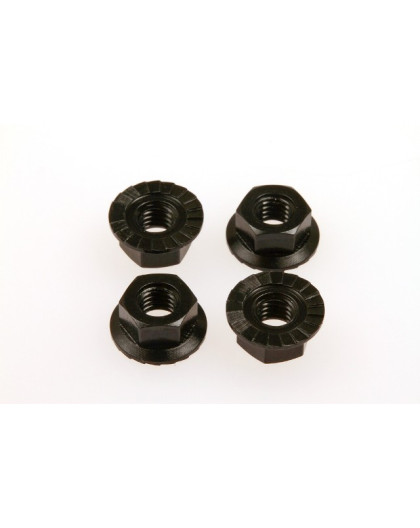  4mm Alloy Serrated Wheel Nut [Black] - 69597 - HIRO SEIKO