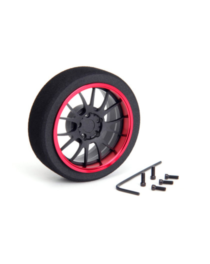  Aluminum Steering MF Wheel 7-Spoke [FBK+Red] - 69715 - HIRO SEIKO