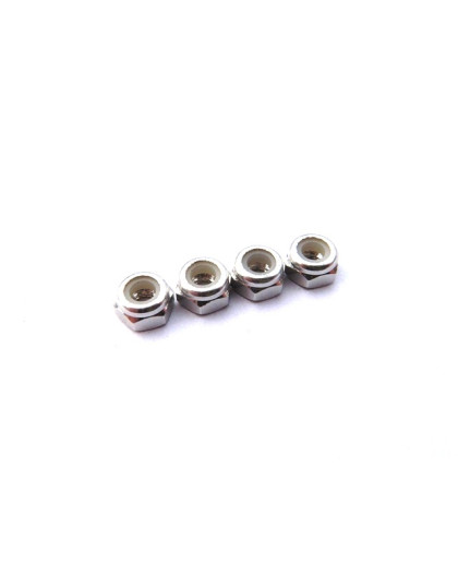  3mm Alloy Nylon Nut (S_Size) [Silver] - 69849 - HIRO SEIKO
