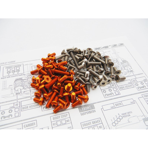 X4 Titan/Alum Hex Socket Screw Set Orange - HIRO SEIKO - 48675