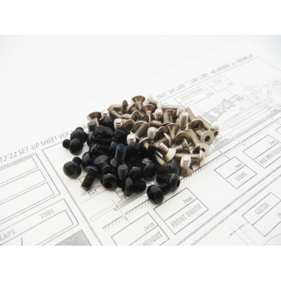 X12'22 Titan/Alum Hex Socket Screw Set Black - HIRO SEIKO - 48687
