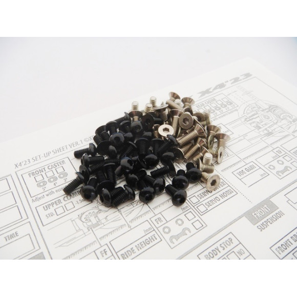 X4'23 Titan/Alum Hex Socket Screw Set Noir - HIRO SEIKO - 48851