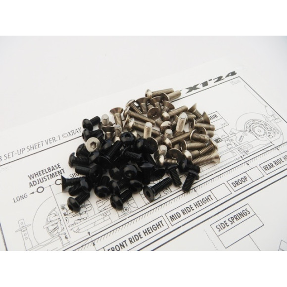 X1'24 Titan/Alum Hex Socket Screw Set Black - HIRO SEIKO - 48909